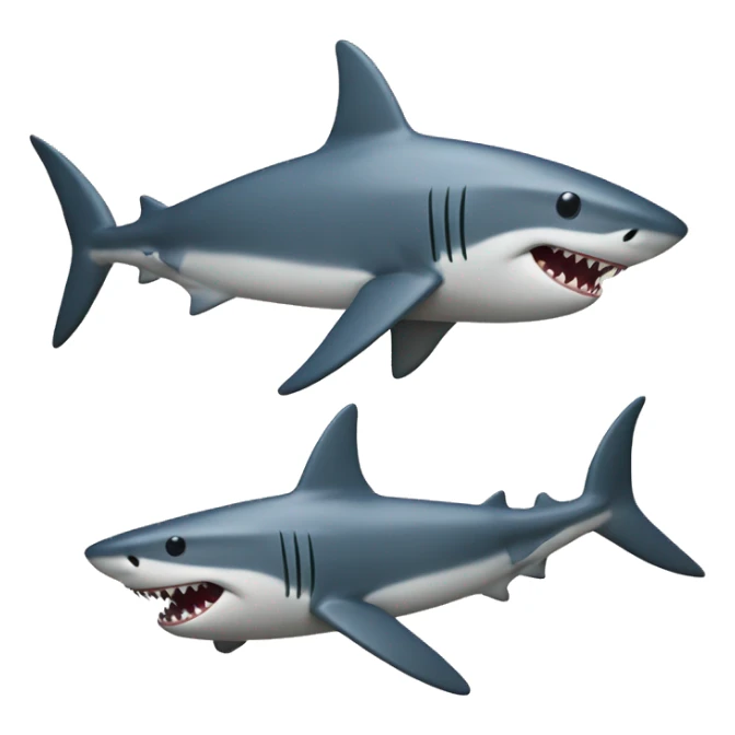 two sharks on top of ech other sticker