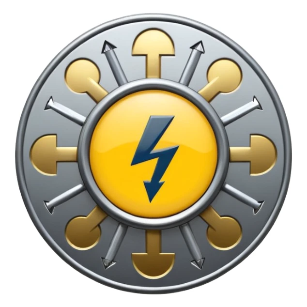 create a logo for company named Noor Electro mechanical Works LLC UAE with electricity symbol in center and mechanical symbols outer sticker