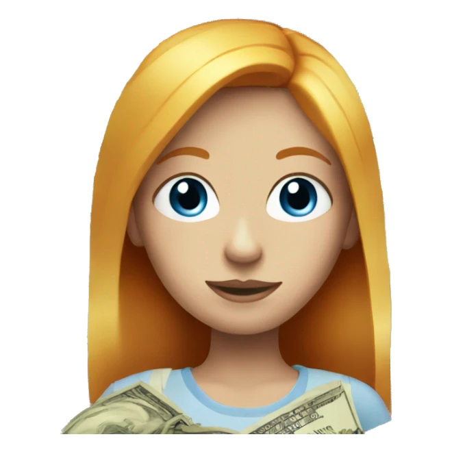 Red head girl blue eyes with blonde money pieces sticker