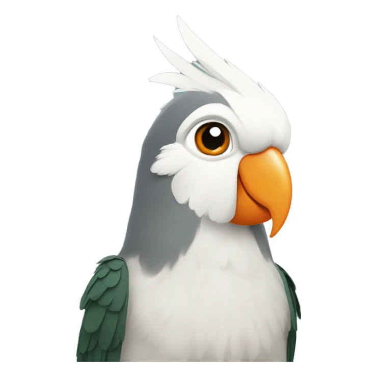 Grey Cockatiel orange cheeks with Dark Green Tail sticker