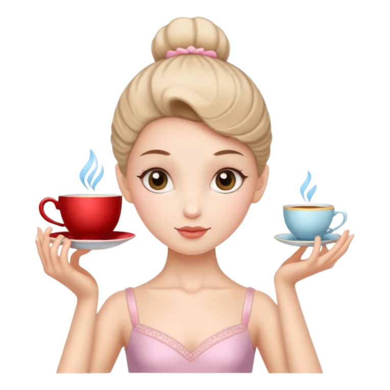 Una balerina con una cabeza de taza sticker