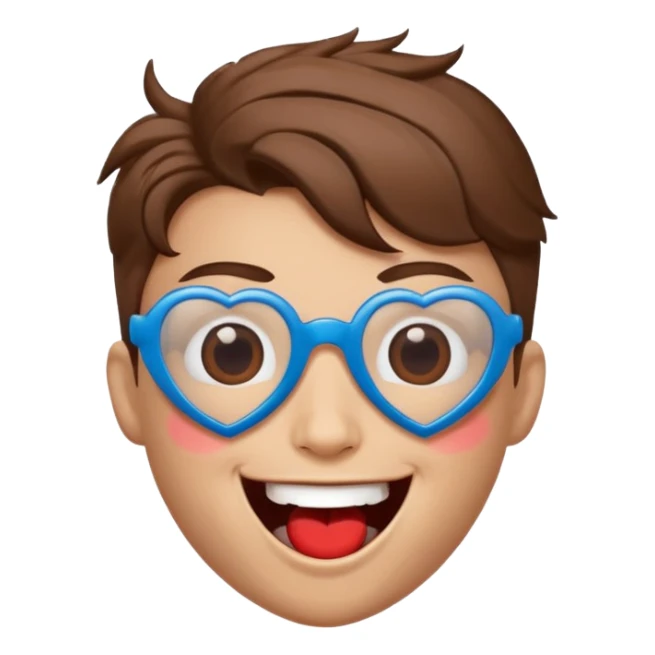 superhero head, coffee creature, heart glasses, laughing with tears in eyes sticker