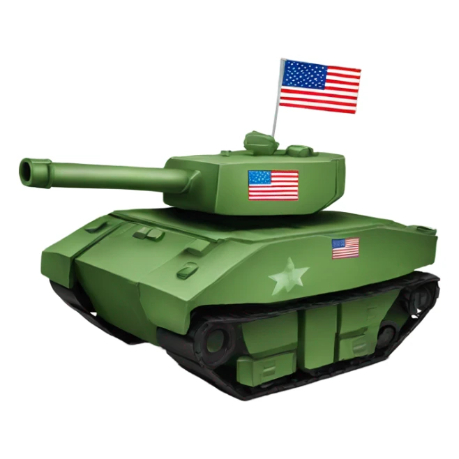 Green carton tank with an American flag sticker