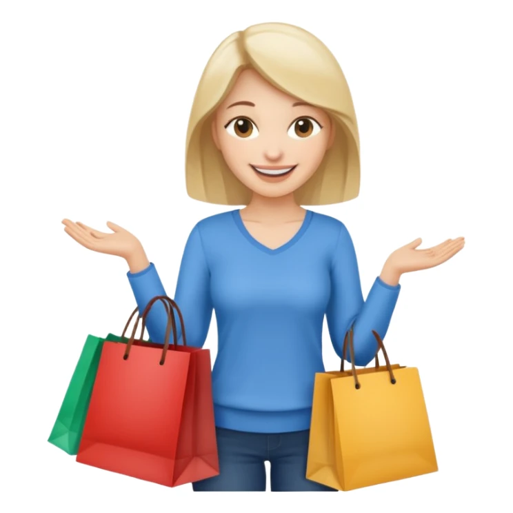 woman with cart sticker