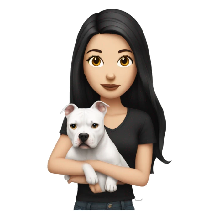 White girl with black hair with a pitbull sticker