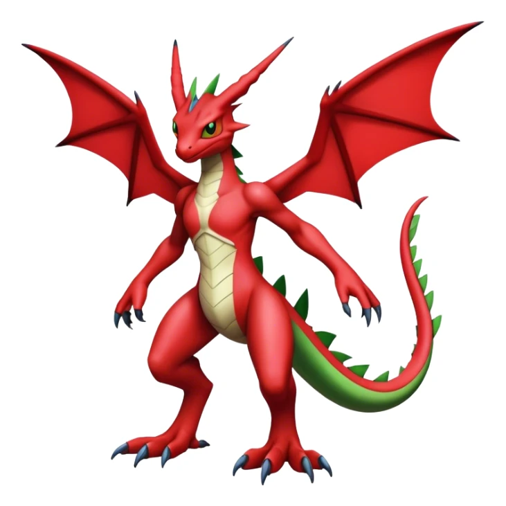 Cool edgy Guilmon-Flygon-Digimon, full body sticker