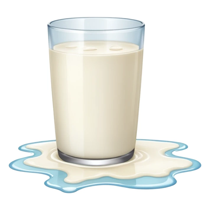 fallen over glass of milk spill on floor sticker