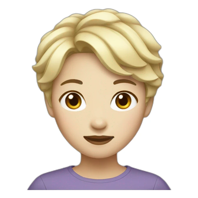 korean blond woman short hair sticker