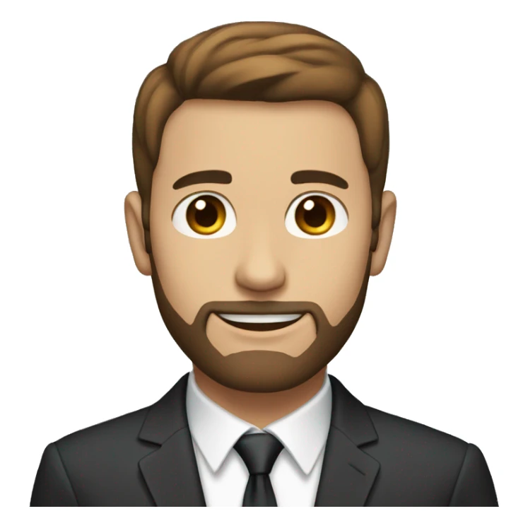 guy with short beard and thin short hair brown eyes brown hair and wearing a suit sticker