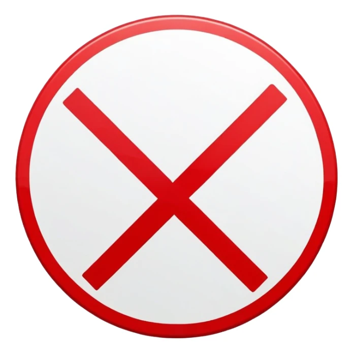 Red prohibition sign, circle with diagonal line crossing through it sticker