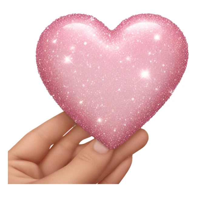 Baby pink love heart with sparkles  sticker