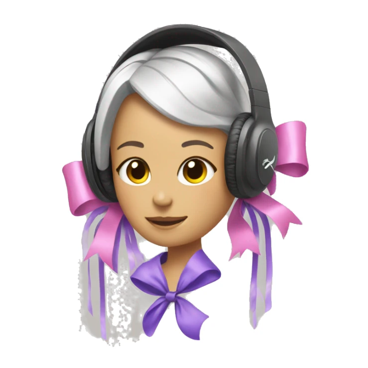 Girly beats headphones with ribbons sticker