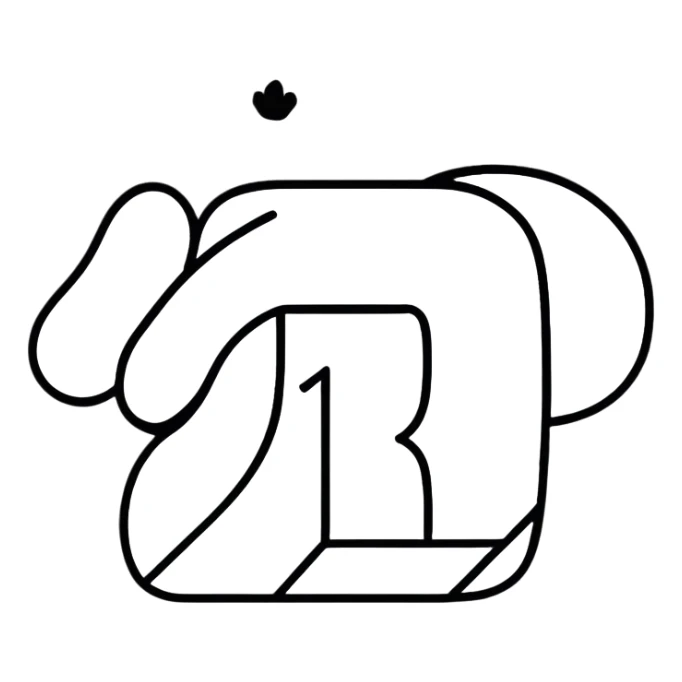 puppy paw print with number 12 inside and a border sticker