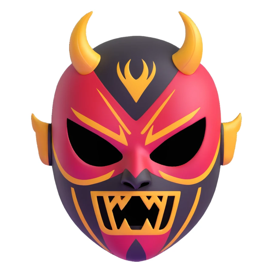 colorful sinister luchador mask with evil expression sticker
