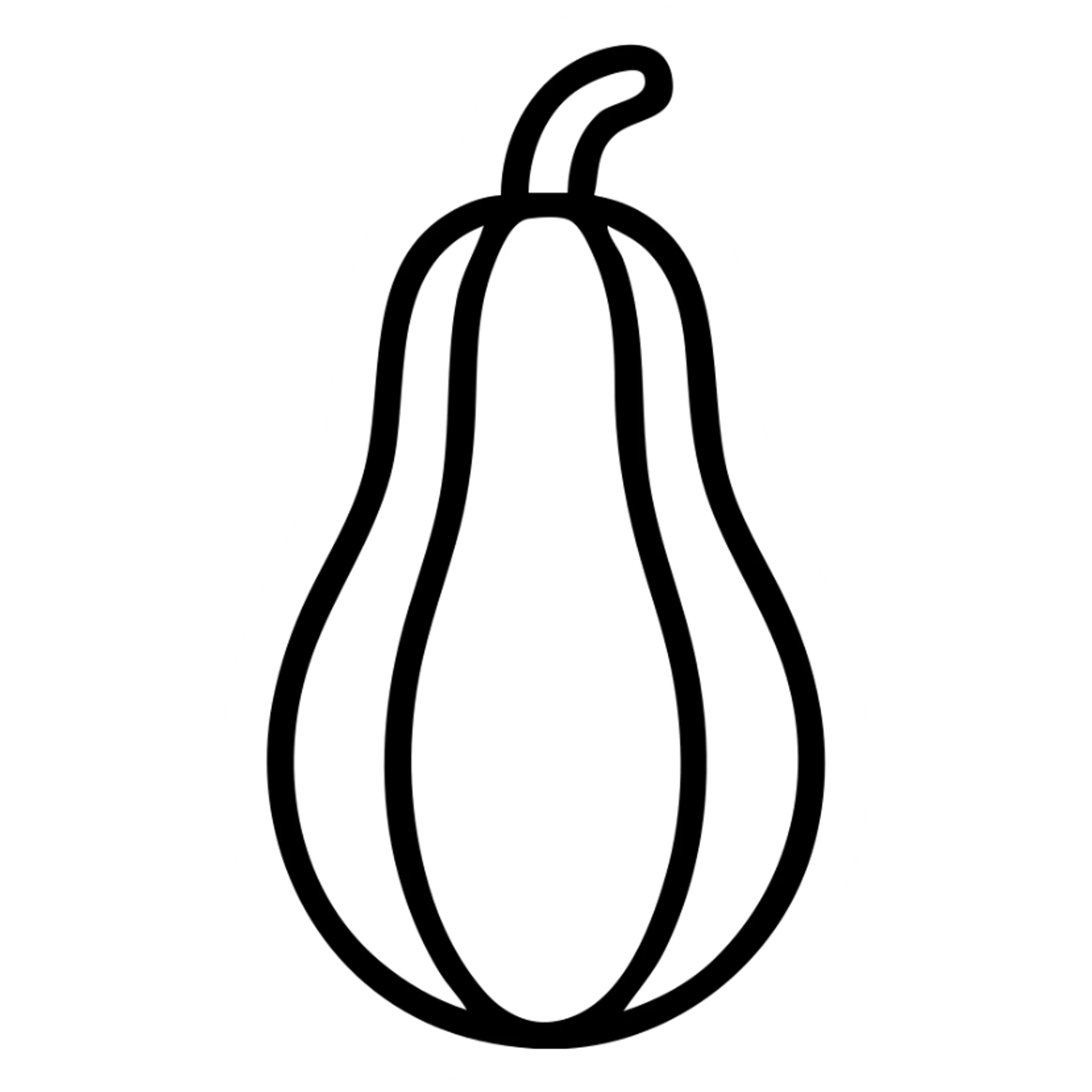 outlined icon of a squash fruit showing stem and body sticker