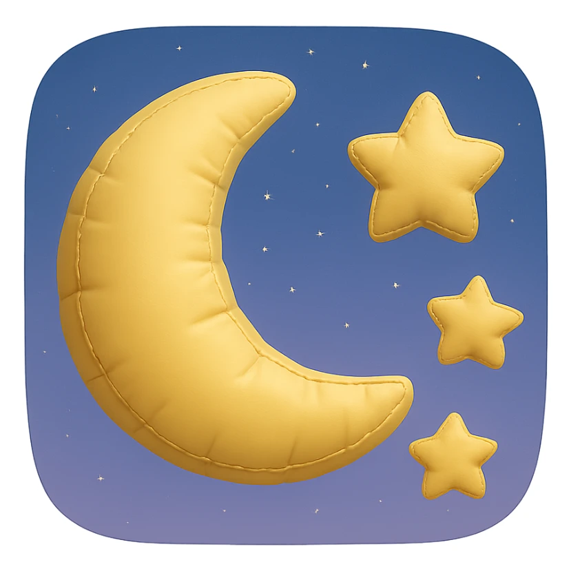 moon and stars with a gentle gradient night sky background, soft and inviting sticker