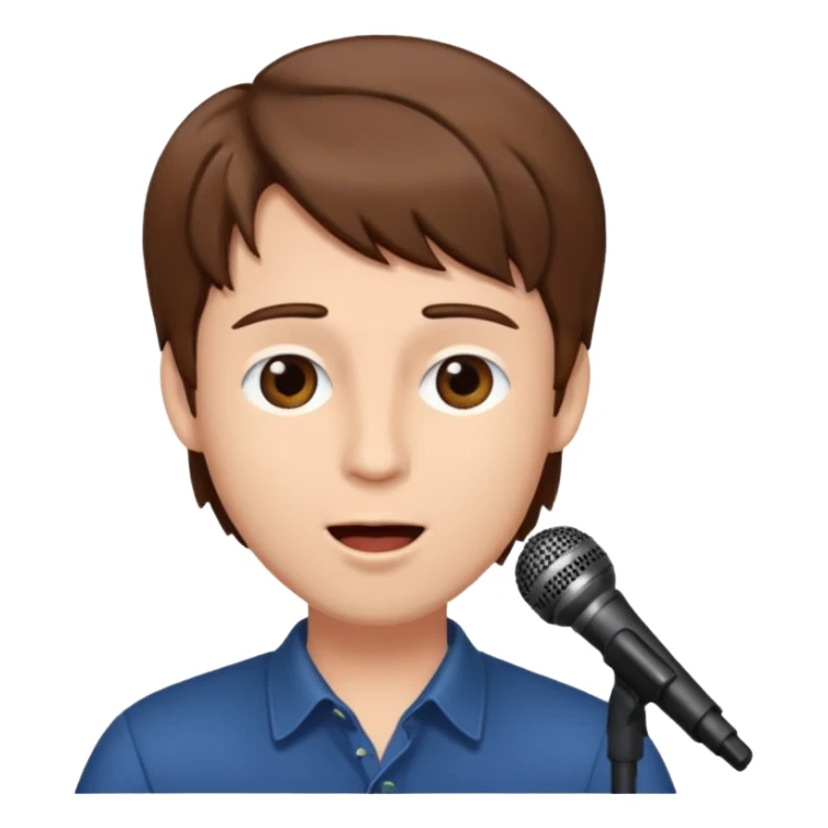 A man with brow hair singing. sticker