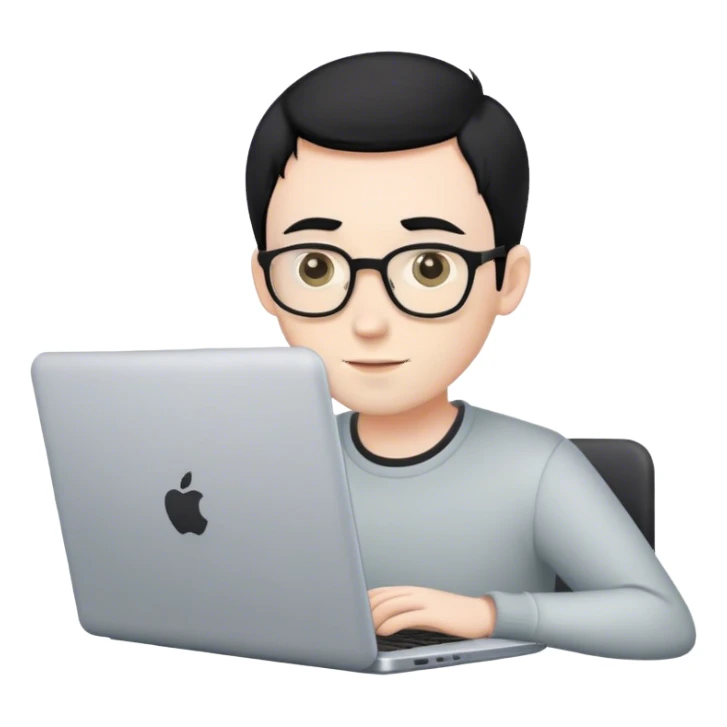 software engineer at laptop male short black hair pale sticker