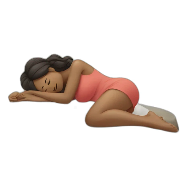 A pregnant woman laying on her back on a rock sticker