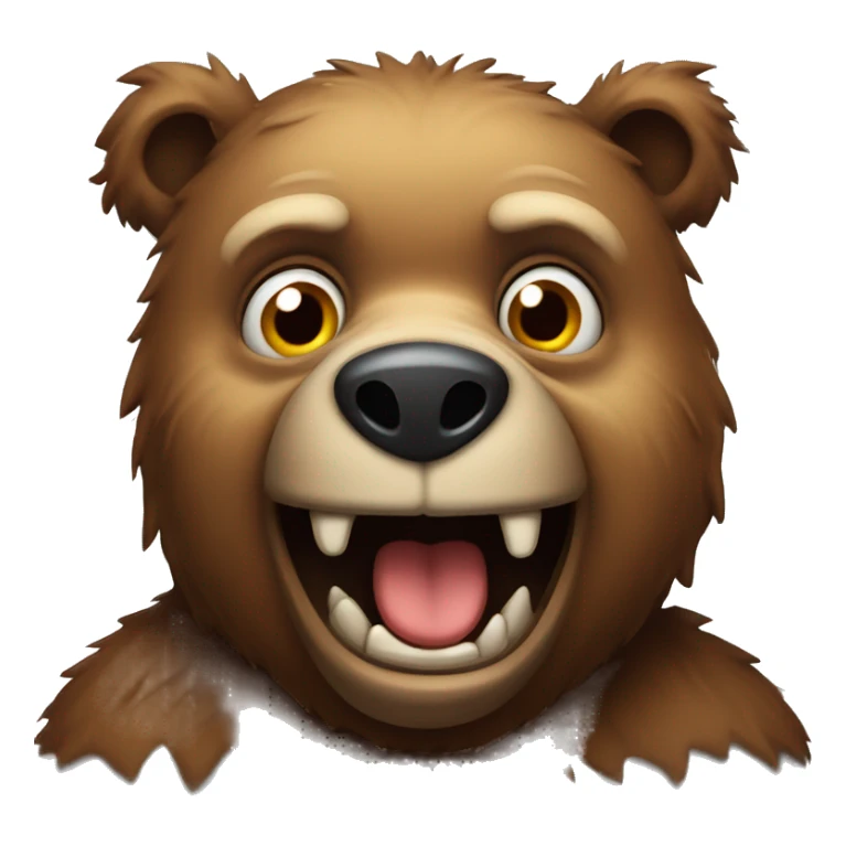Scary cartoon bear with x for both eyes sticker