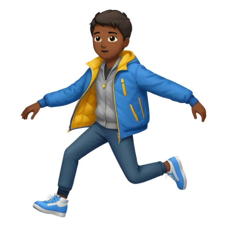 dark-ish skinned teenager with wind circling his feet sticker