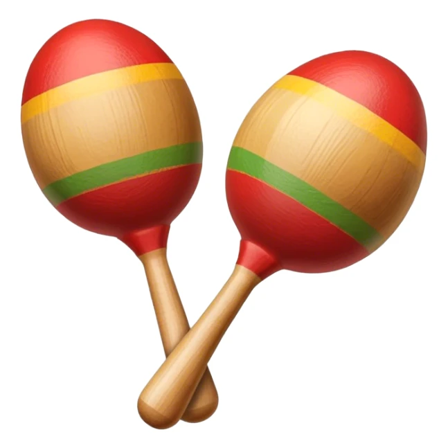 pair of tradicional wooden maracas sticker