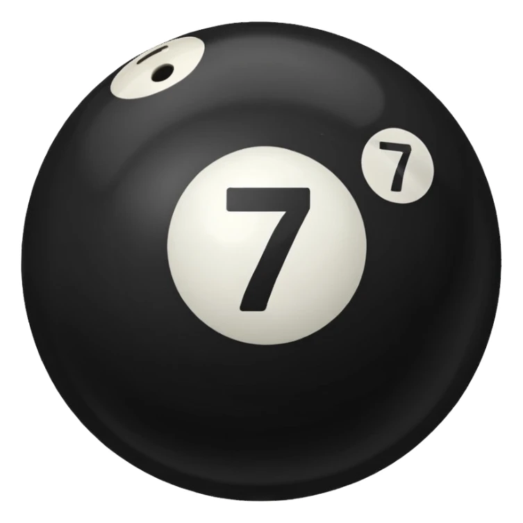 Black Pool ball with the number 7 on it. Only number 7 on it  sticker