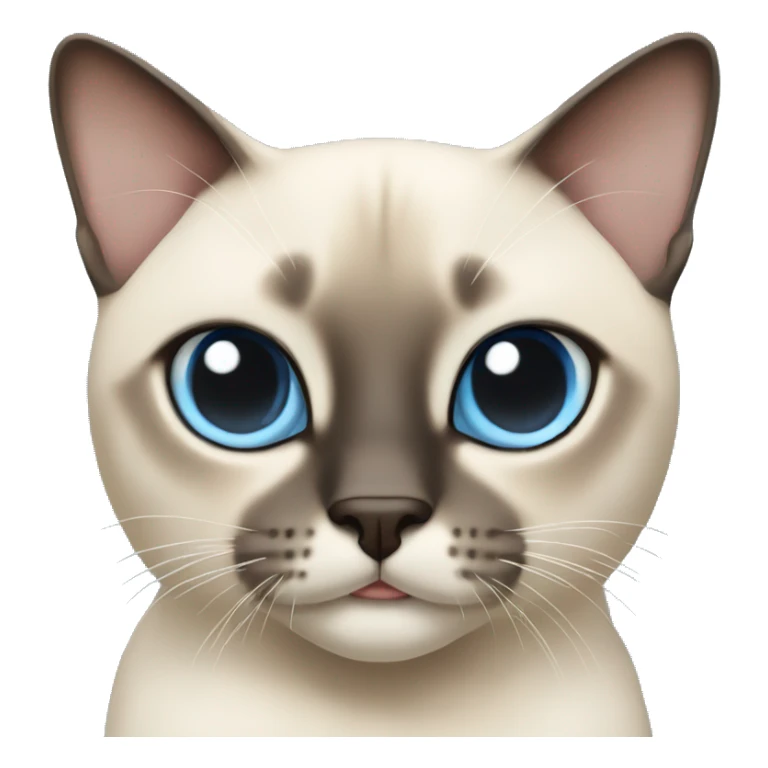 Very light Siamese cat with light blue cross eyes sticker