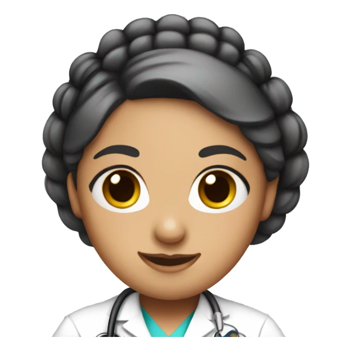 nurse woman with cute braided pigtails sticker