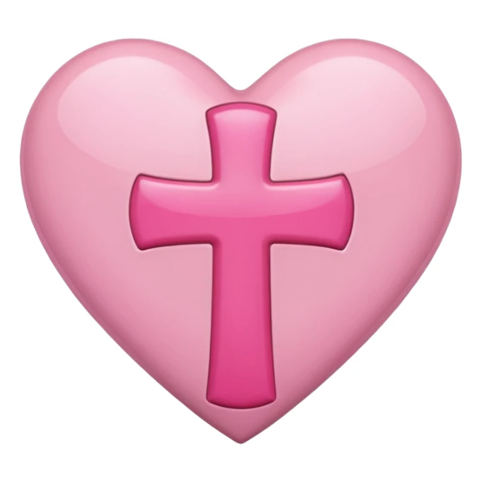 Heart infront of cross, pink sticker