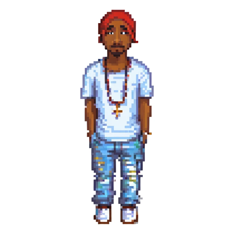 2Pac в полный рост, no background sticker