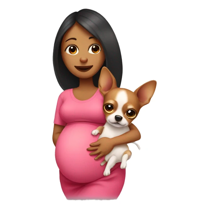 pregnant lady with chihuahua sticker