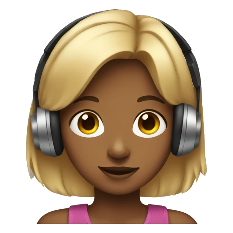 Girl wearing headphones  sticker