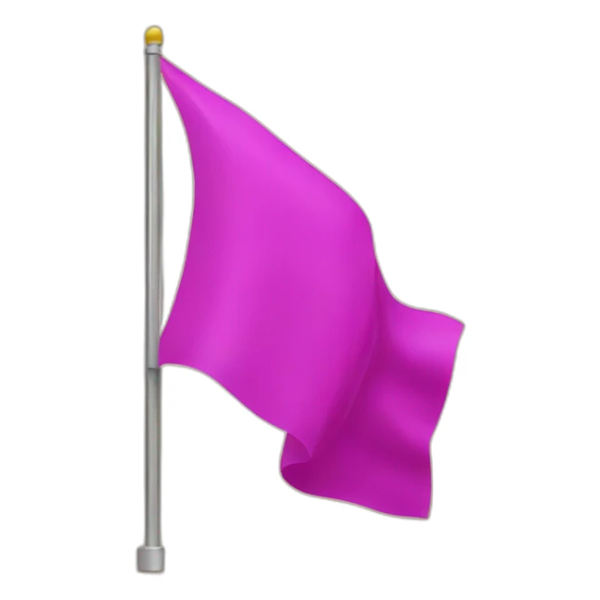 big fuchsia flag with small white inscription "idea" sticker