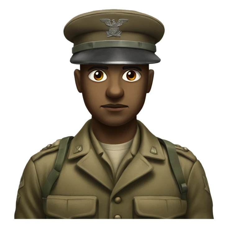 photorealistic serious soldier WW2 sticker