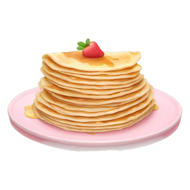 Crepes stacked on a light pink porcelain plate sticker