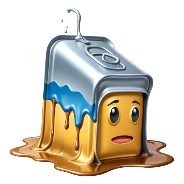 surreal dali style arty melting spam can landscape sticker