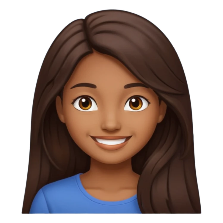 Menina morena de cabelo longo castanha escuro  sticker