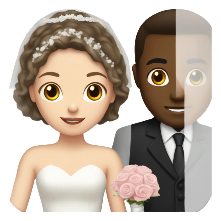 black man and brunette white girl getting married  sticker