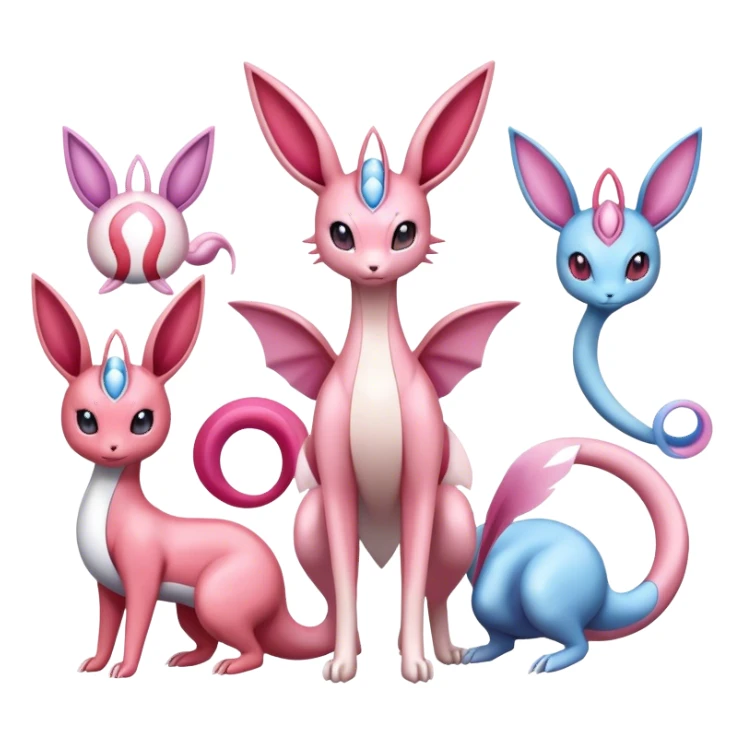 Milotic-Sylveon-Espeon-Dragonair-Pokémon full body sticker