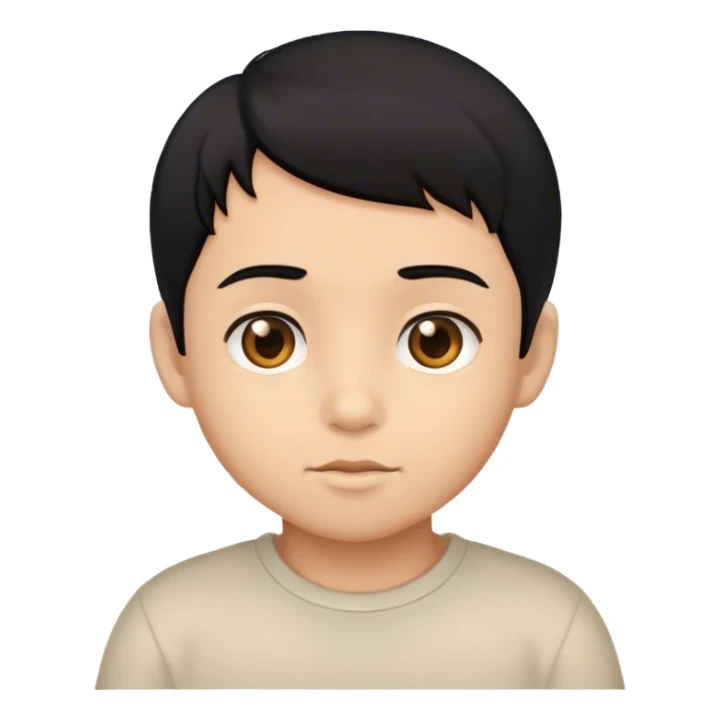 niño pequeño pelo negro y ojos marrones color miel sticker
