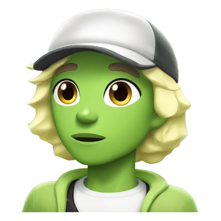 Peridot from Steven Universe, Green Skin, Blonde Triangle Hair, Visor sticker