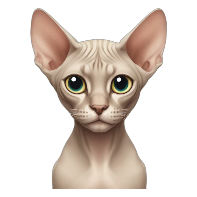 Sphynx cat and boy with long hair sticker