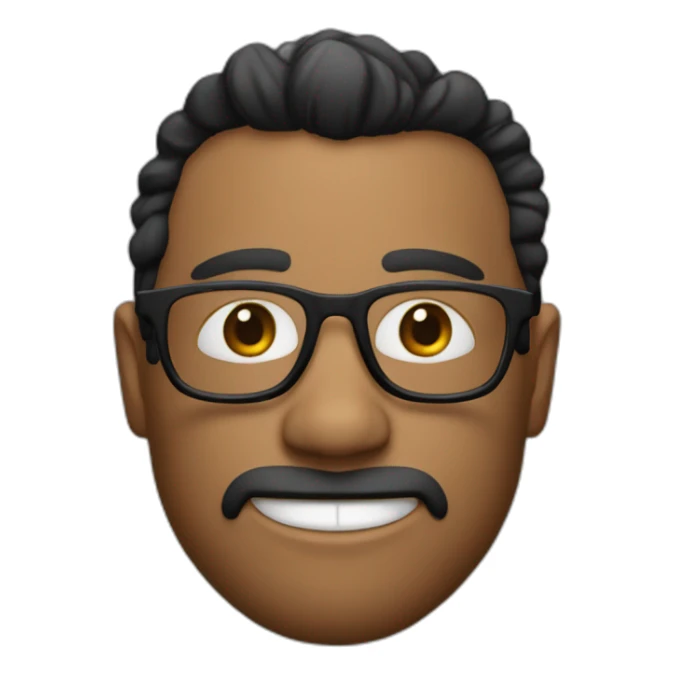 chico con lentes y pelo negro peinado para el costado izquierdo sticker