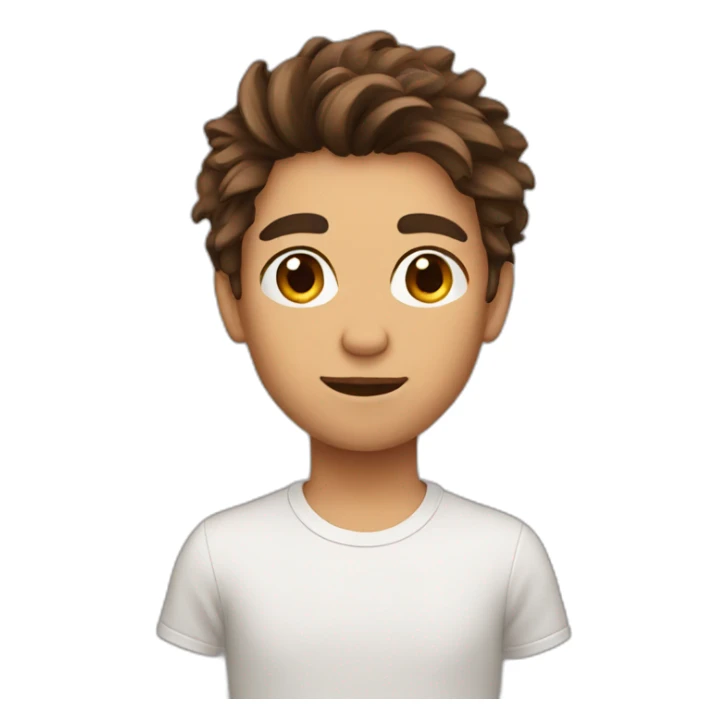 Messy brown hair sticker