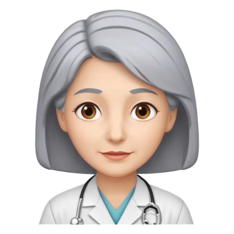 nurse with grey hair no hat sticker