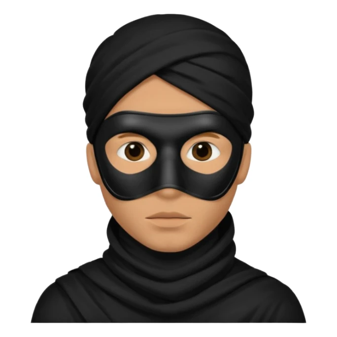 a man with a black mask on his full face including eyes and lips   sticker
