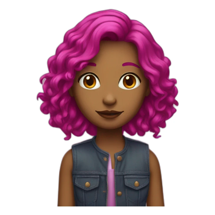 A magenta hair girl with white skinton  sticker