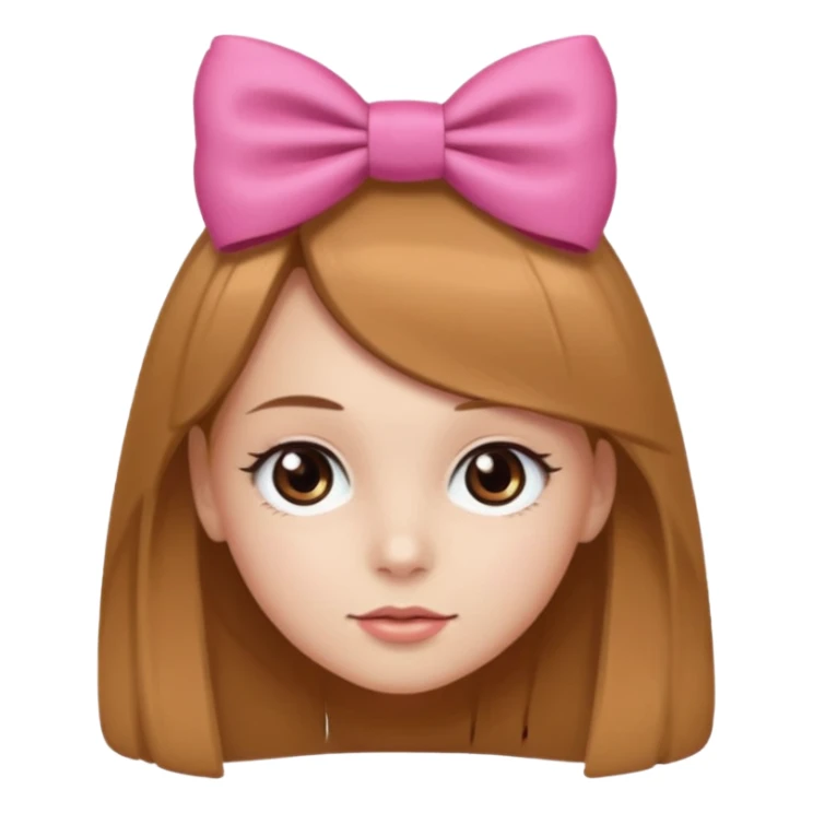scout girl with hairbow on straight hair sticker