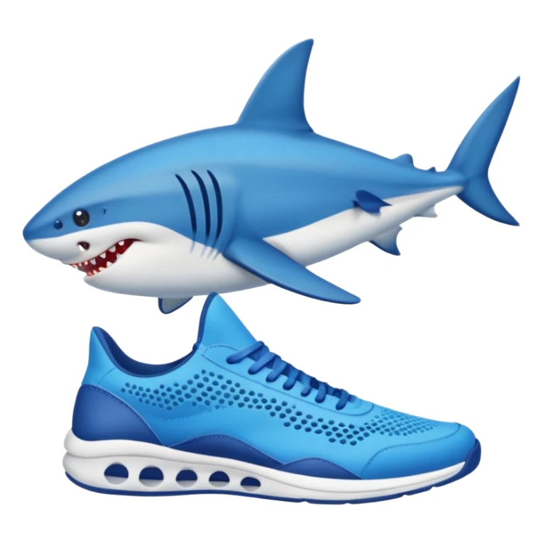 Tiburón con zapatos tenis azules sticker